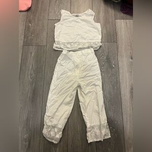 Vintage Cotton Kids Girls White Lightweight set Size 10